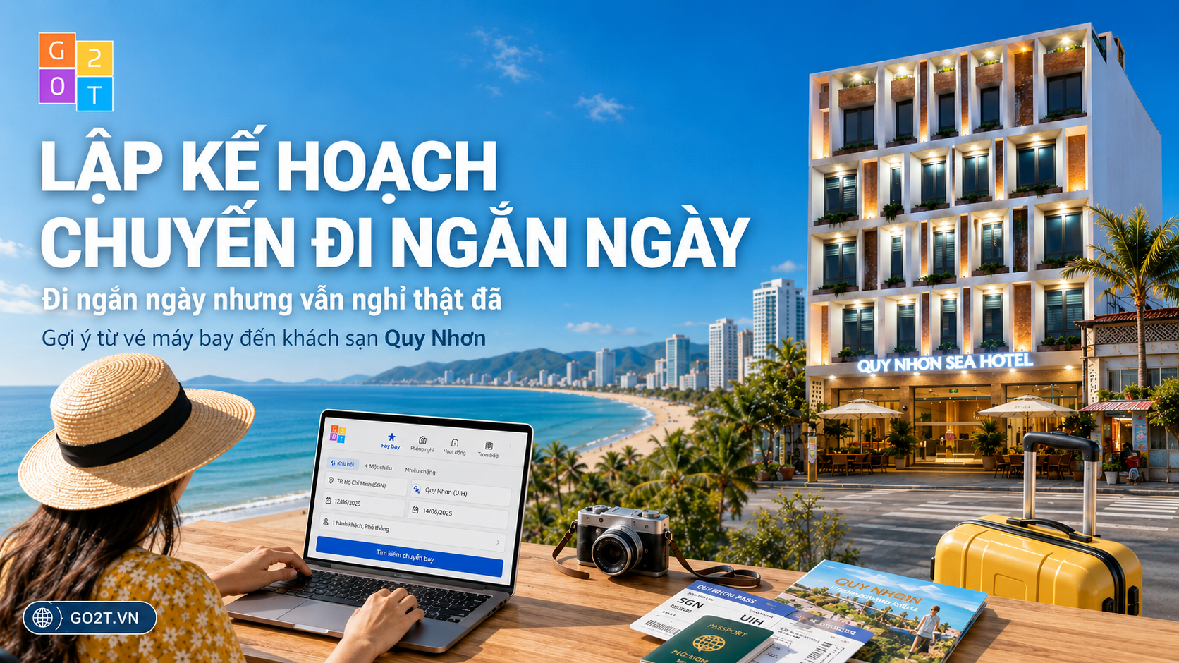 GO2T hỗ trợ tra cứu vé máy bay, lựa chọn giờ bay hợp lý và lên kế hoạch nghỉ hè sớm tại Quy Nhơn, giúp chuyến đi thuận tiện, nhẹ nhàng 