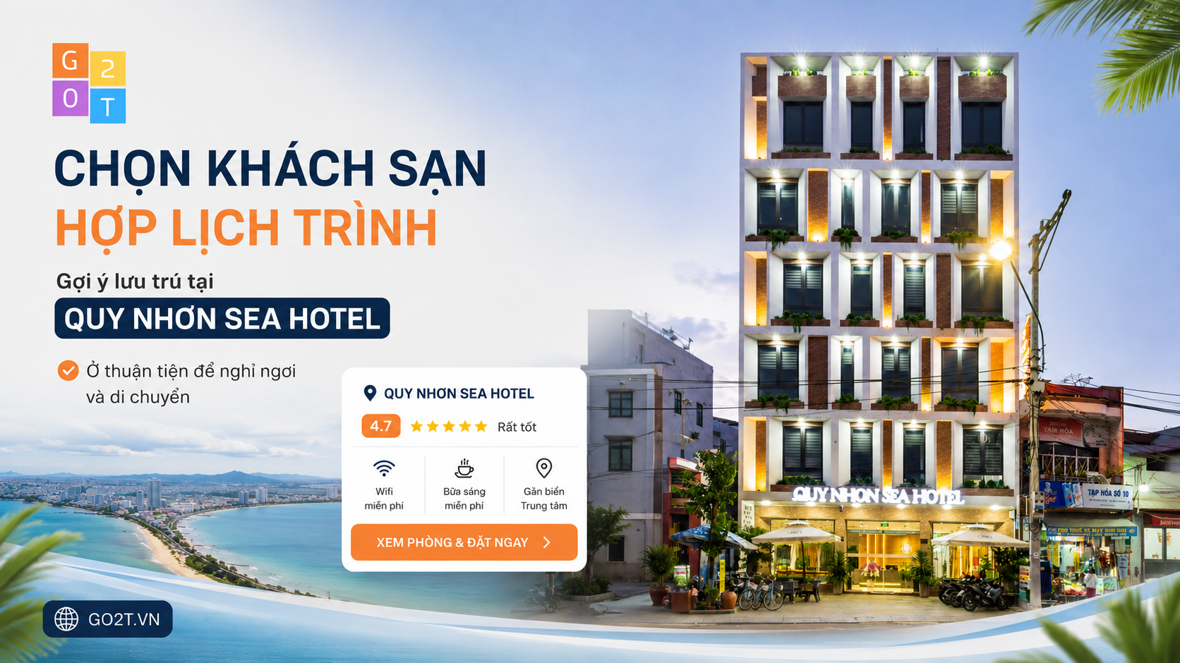 GO2T hỗ trợ tra cứu vé máy bay, lựa chọn giờ bay hợp lý và lên kế hoạch nghỉ hè sớm tại Quy Nhơn, giúp chuyến đi thuận tiện, nhẹ nhàng 